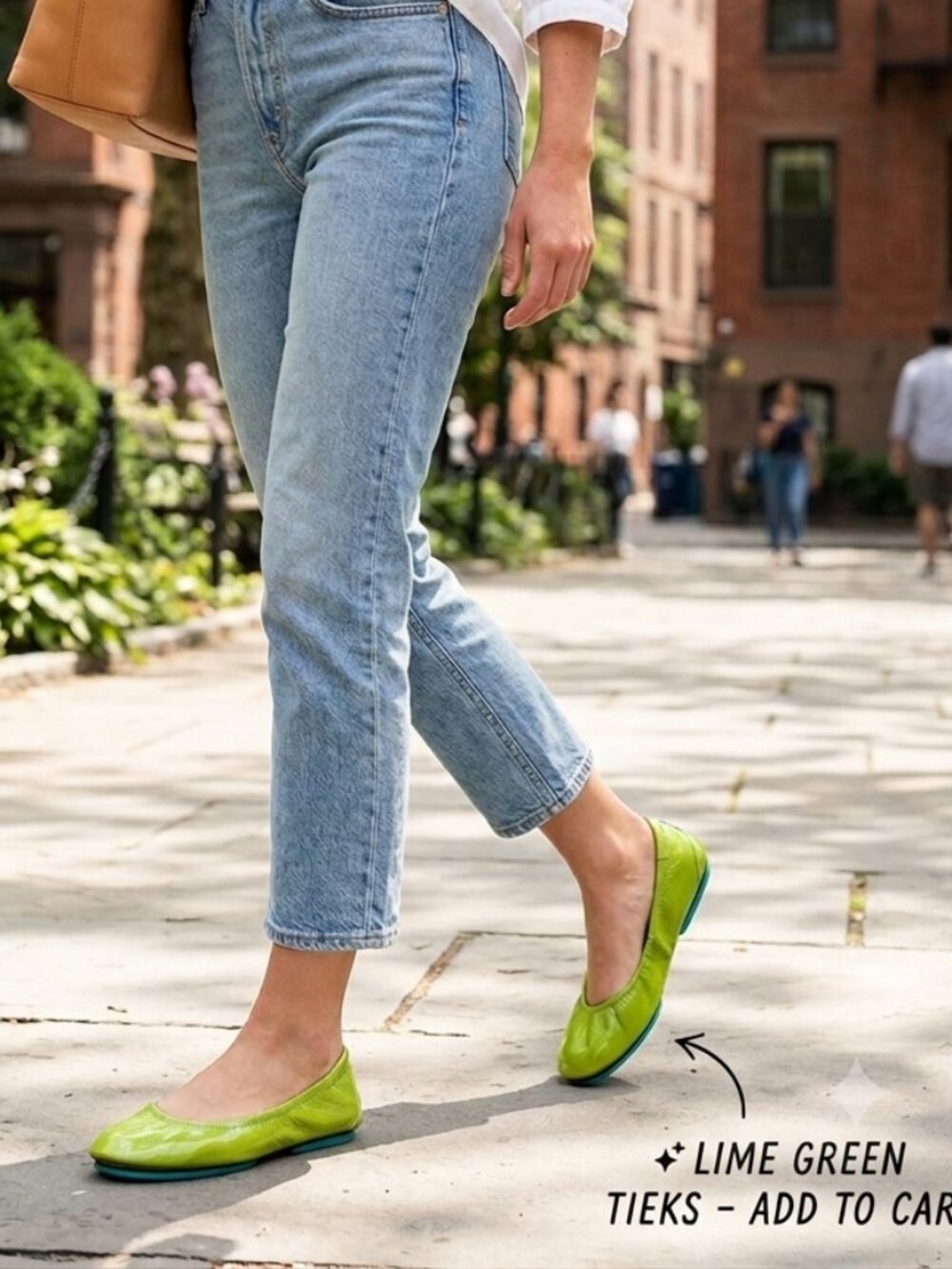 Tieks by Gavrieli Women's Size 10 Lime Green Patent Leather Foldable Ballet Flat